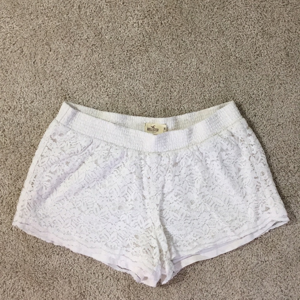 White comfy lace shorts